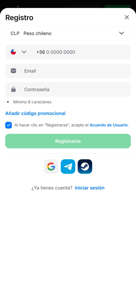 Crea una cuenta en 1win para apostar y jugar.